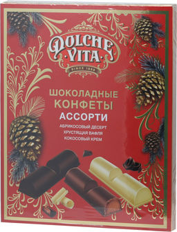 Dolche Vita. 8 марта. Конфеты Ассорти (красное) 132 гр. карт.упаковка