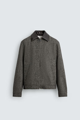 CONTRAST TEXTURED LEATHER JACKET ORIGINS - Zara фото 15