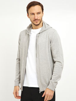 кардиган мужской хлопковый на молнии и с капюшоном