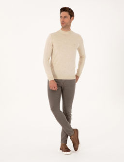 Krem Melanj Slim Fit _eyrek Yaka Basic Triko Kazak - Pierre cardin фото 4