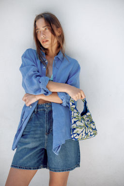 SHORTS DENIM TIRO ALTO ZW COLLECTION / Azul - Zara фото 3