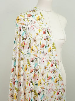 Штапель Премиум (Digital) Летняя палитра цв.белый, ш.1.45м, вискоза-100%, 105гр/м.кв - Купава фото 7