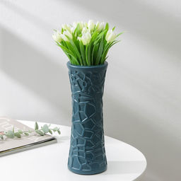 Ваза для цветов, пластик, 8.2?22 см, 650 мл, синяя