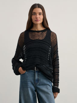 Джемпер ажурный с добавлением шерсти / Zarina