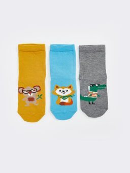 Desenli Erkek ?ocuk Soket ?orap 3l?