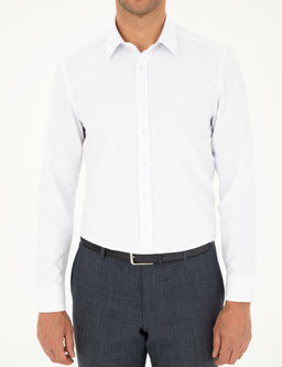 Beyaz Slim Fit Arm_rl_ Uzun Kollu G_mlek