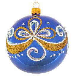 Елочная игрушка шар стеклянная Флер д8,5см, цвета микс, ручная художественная роспись, подарочная упаковка (Россия) - Домашняя мода фото 4