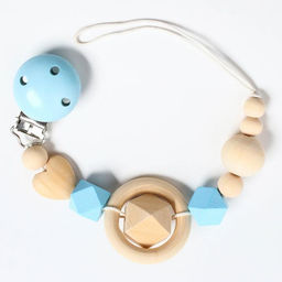 Держатель для соски - пустышки «Сердечко», деревянный, голубой