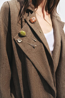 PACK 3 BROCHES AGUJA PIEZAS CER?MICA / Dorado