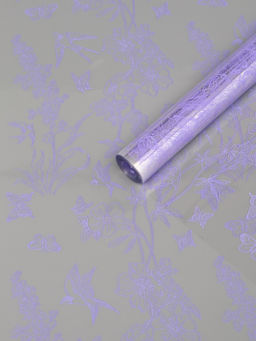 Плёнка для цветов «Ласточки», прозрачный/сиреневый классик, 0.6×9.3±5% м, 40 мкм, 200 г