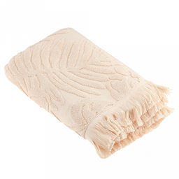 Полотенце махровое "Тропики" 70х140см, хлопок 100%, с бахромой, бежевый (Китай)