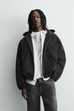 CAZADORA LAVADA CAPUCHA / Carb?n - Zara фото 2