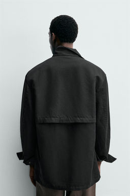 SOBRECAMISA LAVADA BOLSILLOS UTILITY / Negro - Zara фото 3