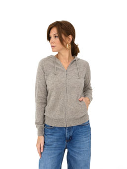 Джемпер из пуха яка и кашемира с капюшоном 4204 серый