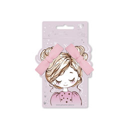 Набор заколок для волос зажим, арт. 71787 / 10 БАНТИКИ (в наборе: 2шт., 6,3 см, черный металл, полиметилметакрилат, цвет: розовый, подложка из мелованного картона + ПЭТ-пакет с европодвесом)