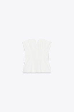 LINEN-EFFECT STRAPLESS TOP - Zara фото 4