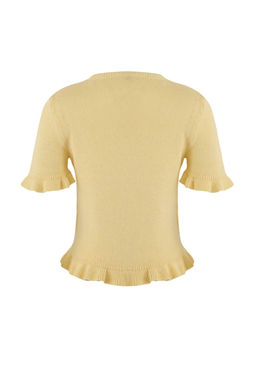 Teen Sar? Cicek Dugme Detayl? Bisiklet Yaka Triko Bluz TWOSS26BZ00119