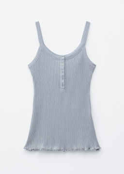Camiseta de tirantes con bordes ondulados
