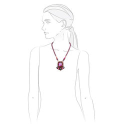 Короткое ожерелье из фиолетовых бусин с подвеской - Модные истории фото 3