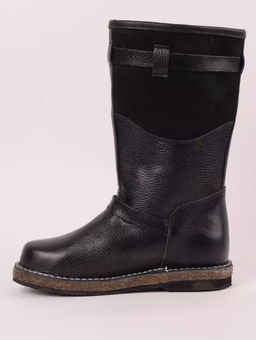 Сапоги Монголки черные с замком, войлочная подошва,