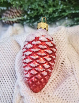 (цена за 3 шт) Елочное украшение Шишка в снегу Ф2-90/11 - Коломеев фото 3