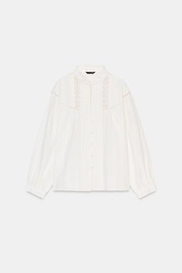 LACE AND PINTUCK SHIRT - Zara фото 6