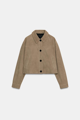 100% LEATHER SHIRT COLLAR JACKET - Zara фото 5