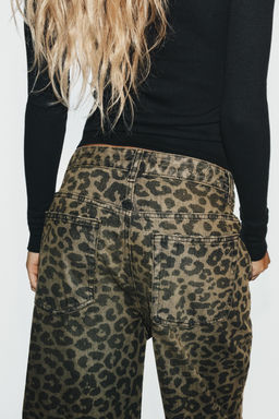 JEANS TRF BAGGY ESTAMPADO ANIMAL / Verde - Zara фото 4