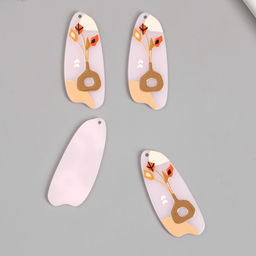 Цена за 4 шт. Декор для творчества акрил Цветы в вазе. Абстракция, 0.2?1.8?4.5 см