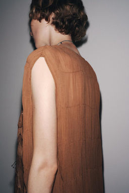 ZW COLLECTION GATHERED EMBROIDERED DRESS - Zara фото 6