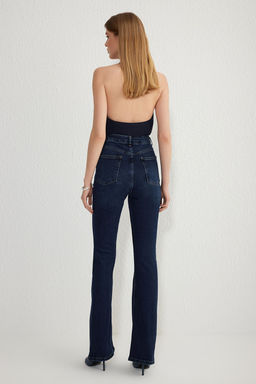 TRENDYOLMILLA Koyu Mavi Yuksek Bel Flare Jeans TWOSS25JE00109  фото 5