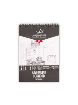 VISTA-ARTISTA DSCC-A5 Альбом для эскизов 90 г/м2 A5 14.8 х 21 см на спирали 20 л. Интерьеры. Холл