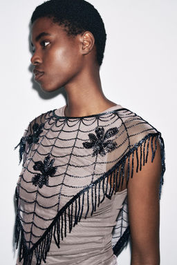 CAPE WITH BEADED EMBROIDERY - Zara фото 2