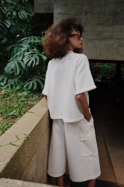 SUDADERA MANGA CORTA / Blanco roto - Zara фото 4