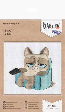 Klart набор для вышивания 12-045 ТВ-кот 12.5 х 11 см