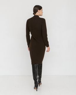 Платье из пуха яка 13123 темно-коричневое