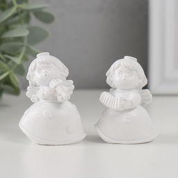 Фигурка полистоун Ангелочек-музыкант в платье, 3?3.5?5 см, МИКС