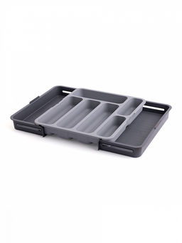 Органайзер для столовых приборов 31x35,5x5,5 серый полипропилен - Denastia фото 3