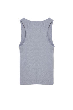 TRENDYOLMILLA Beyaz Havuz Yaka Regular Boy Fitilli Esnek Vucuda Oturan Orme Atlet TWOSS24AL00060  фото 7