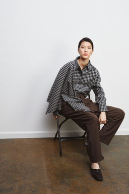 ZW COLLECTION DARTED WOOL TROUSERS