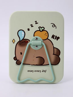 Зеркало настольное "Capybara is happy one", зеленое, 12*15,6 см