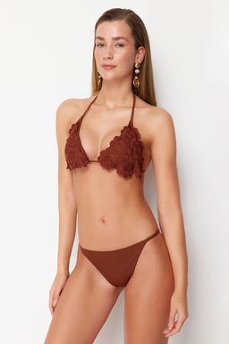 TRENDYOLMILLA Kahverengi Biyeli Brazilian Bikini Alt? TBESS22BA0232  фото 16