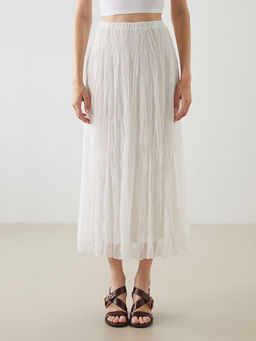 Beli Lastikli Pileli Etek