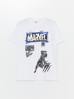 Bisiklet Yaka Kara Panter Bask?l? K?sa Kollu Erkek ?ocuk Ti??rt