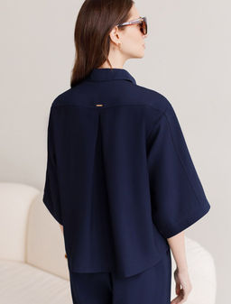 Блузка с широкими рукавами 3/4 из плотного лиоцелла - Vilatte фото 3