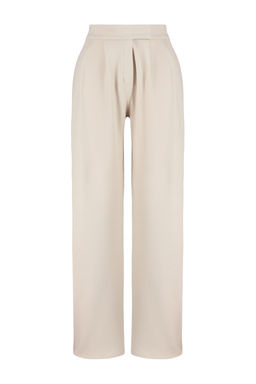 TRENDYOLMILLA Siyah C?rt C?rt Kapamal? Yuksek Bel Pileli Wide Leg/Genis Kesim Orme Pantolon TWOAW24PL00177 фото 12