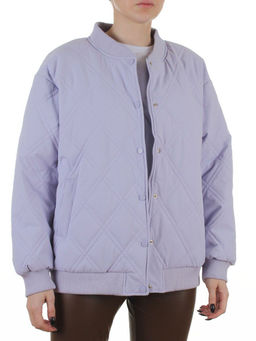 H24-91 LILAC Куртка-бомбер стеганная демисезонная женская (100 гр. синтепон)