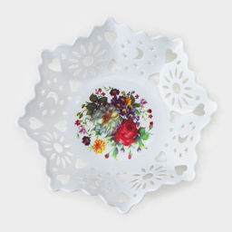 Цена за 2 шт. Ваза для хлеба и фруктов «Кубань. Месяц», d=20 см, белый, рисунок МИКС