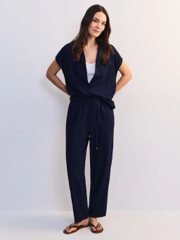 Льняная блуза с отложным воротником ZR2605012003-47 / Zarina