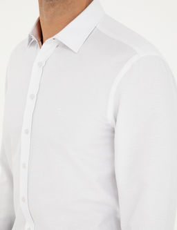 Beyaz Oxford Slim Fit Uzun Kollu G_mlek